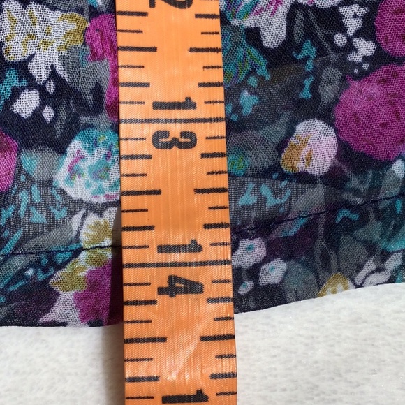 Floral Print Midi  Sheer Skirt With Liner & Elastic Waistband - Picture 7 of 8